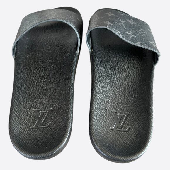 Louis Vuitton Black Eclipse Monogram Slides - Picture 4 of 7